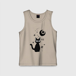 Майка детская хлопок Jiji Cat, цвет: миндальный