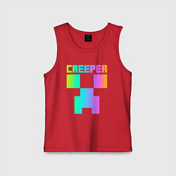Майка детская хлопок MINECRAFT CREEPER, цвет: красный