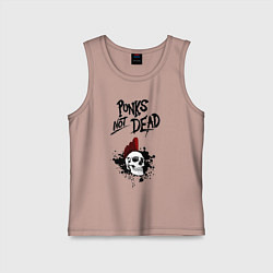 Майка детская хлопок Punks not dead, цвет: пыльно-розовый