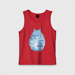 Майка детская хлопок Тоторо Миядзаки, цвет: красный