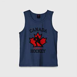 Майка детская хлопок Canada Hockey, цвет: тёмно-синий