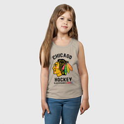 Майка детская хлопок CHICAGO BLACKHAWKS NHL, цвет: миндальный — фото 2