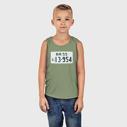 Майка детская хлопок Initial D Номер, цвет: авокадо — фото 2