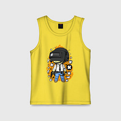 Майка детская хлопок PUBG, цвет: желтый