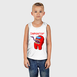 Майка детская хлопок AMONG US - IMPOSTOR, цвет: белый — фото 2