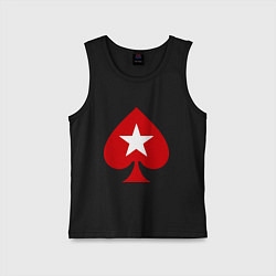 Майка детская хлопок Покер Пики Poker Stars, цвет: черный
