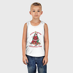 Майка детская хлопок Rockin Santa, цвет: белый — фото 2