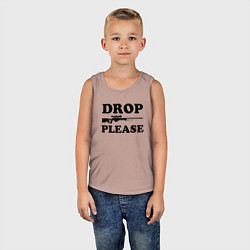 Майка детская хлопок Drop Please, цвет: пыльно-розовый — фото 2