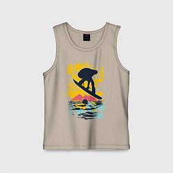 Майка детская хлопок Snowboarding, цвет: миндальный