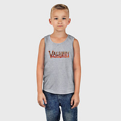 Майка детская хлопок Valheim огненный лого, цвет: меланж — фото 2