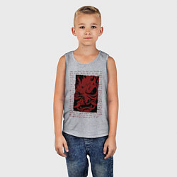 Майка детская хлопок Cyberpunk 2077 SAMURAI, цвет: меланж — фото 2