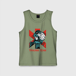Майка детская хлопок TRAUMA TEAM Cyberpunk 2077, цвет: авокадо
