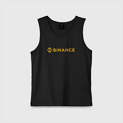 Майка детская хлопок BINANCE БИНАНС БИРЖА, цвет: черный