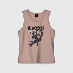 Майка детская хлопок Какуджа Токийский гуль, цвет: пыльно-розовый
