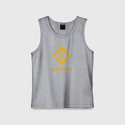 Майка детская хлопок BINANCE БИНАНС БИРЖА, цвет: меланж
