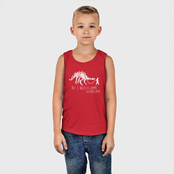 Майка детская хлопок All a need is dinosaur, цвет: красный — фото 2