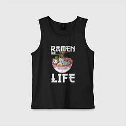 Майка детская хлопок Ramen life, цвет: черный