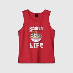 Майка детская хлопок Ramen life, цвет: красный