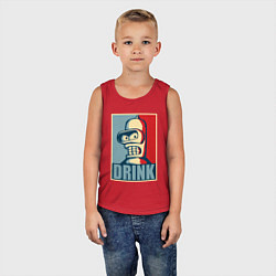 Майка детская хлопок Bender, цвет: красный — фото 2