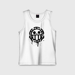 Майка детская хлопок One Piece знак черной краской, цвет: белый