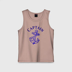 Майка детская хлопок Капитан бросил якорь, цвет: пыльно-розовый
