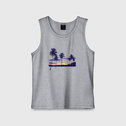 Майка детская хлопок ПАЛЬМЫ, цвет: меланж