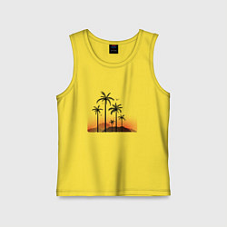 Майка детская хлопок Palm tree, цвет: желтый