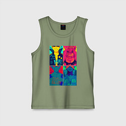 Майка детская хлопок Gurren Lagann posters, цвет: авокадо