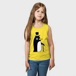 Майка детская хлопок Пингвин в шляпе, цвет: желтый — фото 2