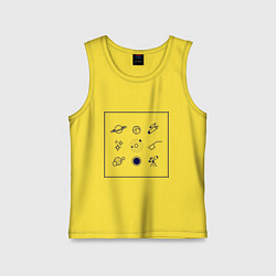 Майка детская хлопок Астрономия, цвет: желтый