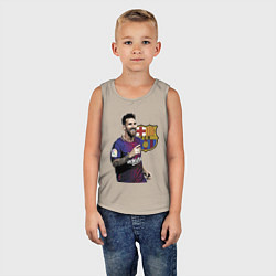 Майка детская хлопок Lionel Messi Barcelona Argentina, цвет: миндальный — фото 2