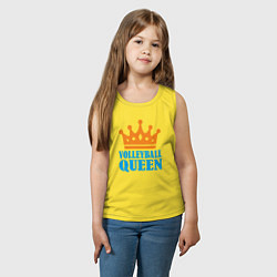 Майка детская хлопок Королева Волейбола, цвет: желтый — фото 2