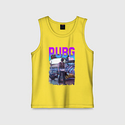 Майка детская хлопок PUBG NEON ПУБГ НЕОН Z, цвет: желтый