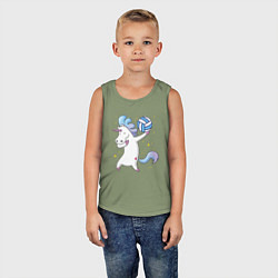 Майка детская хлопок Unicorn Volleyball, цвет: авокадо — фото 2