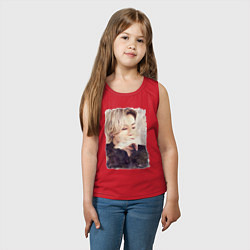 Майка детская хлопок Задумчивый Чонгук, цвет: красный — фото 2