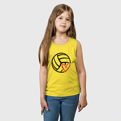 Майка детская хлопок Love Volleyball, цвет: желтый — фото 2