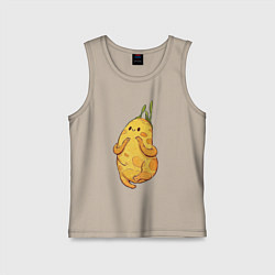 Майка детская хлопок Милая картошка, цвет: миндальный