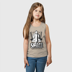 Майка детская хлопок Космический корабль, цвет: миндальный — фото 2