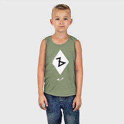 Майка детская хлопок Алиса альбом Ъ, цвет: авокадо — фото 2