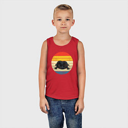 Майка детская хлопок Дождевая лягушка на закате, цвет: красный — фото 2