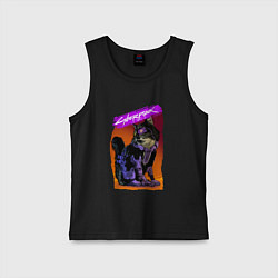 Майка детская хлопок CYBERPUNK 2077 КИБЕРПАНК 207, цвет: черный