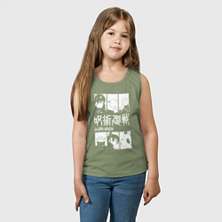 Майка детская хлопок Магическая битва персонажи, цвет: авокадо — фото 2