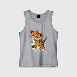 Майка детская хлопок Тигренок, цвет: меланж