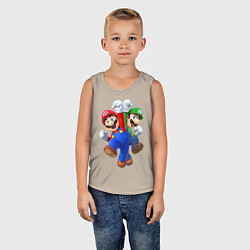 Майка детская хлопок Mario Bros, цвет: миндальный — фото 2