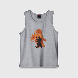 Майка детская хлопок ДИЛЮК ГЕНШИН ПИРО, цвет: меланж