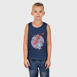 Майка детская хлопок Zombie Heart, цвет: тёмно-синий — фото 2