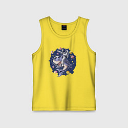 Детская майка Космонавт верхом на акуле