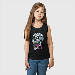 Майка детская хлопок Art skull 2022, цвет: черный — фото 2