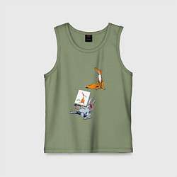 Майка детская хлопок Художник так видит, цвет: авокадо