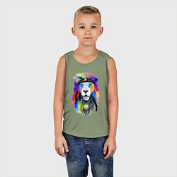 Майка детская хлопок Color lion! Neon!, цвет: авокадо — фото 2